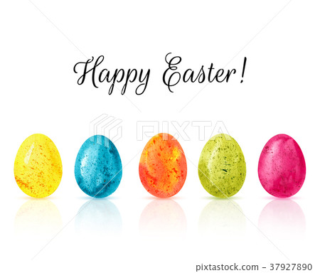 插图素材: happy easter colorful eggs background vector.