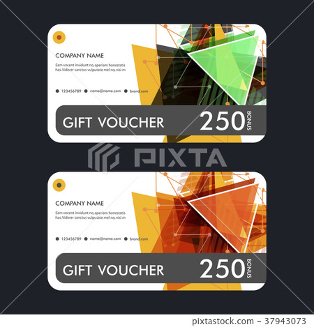 插图素材: vector illustration, gift voucher template with