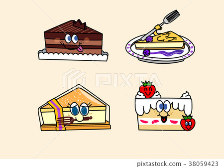插图素材: cartoon illustration, set of snack food theme 010