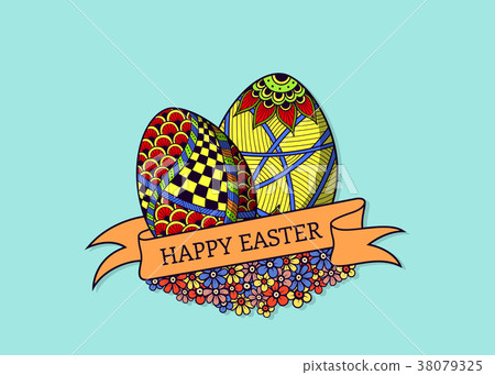 插图素材: happy easter greeting card