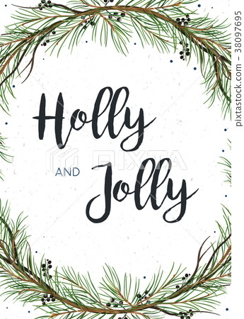 插图素材: vector christmas, new year greeting card, invite