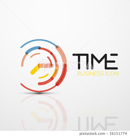 插图素材: vector abstract logo idea, time concept or clock