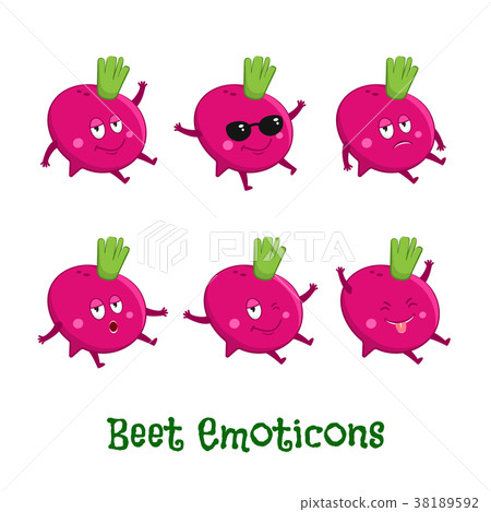 插图素材: beet smiles. cute cartoon emoticons. emoji icons
