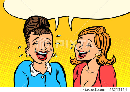 插图素材: joyful girlfriends women laugh