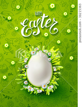 图库插图: easter egg vector poster