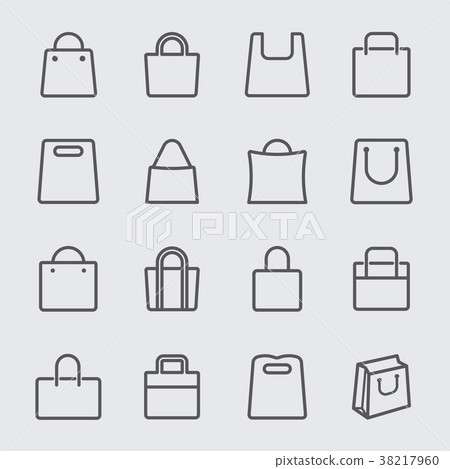 图库插图: shopping bag line icon