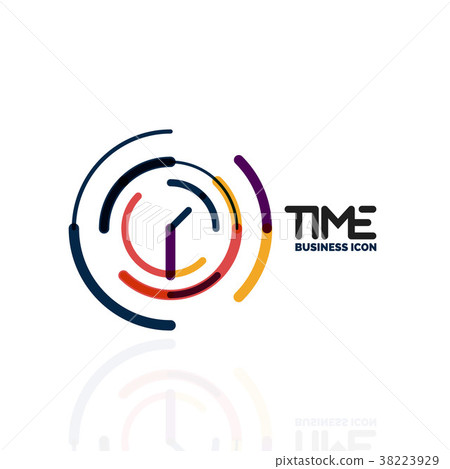 图库插图: vector abstract logo idea, time concept or clock