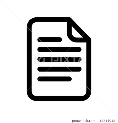 document icon. sheet of paper with text. outline 38241948
