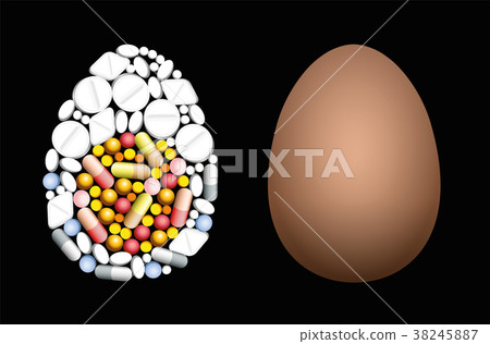 插图素材: eggs pills food medicine