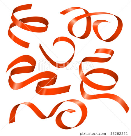 插图素材: red ribbons. silky elements