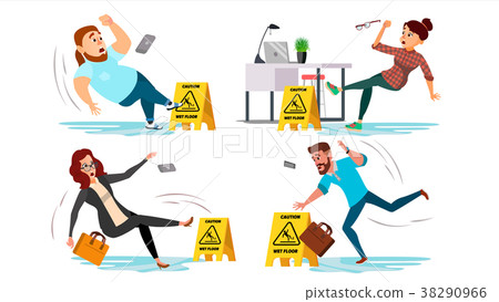 图库插图 caution wet floor sign vector