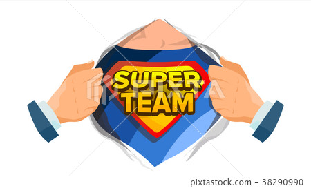 图库插图: super team sign vector.