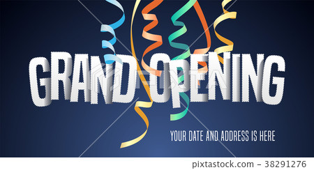 插图素材: grand opening vector background with paper letters