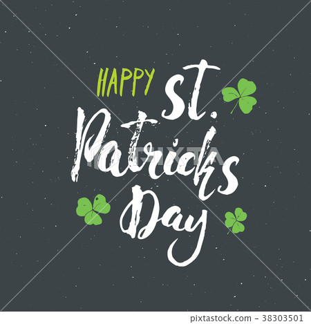 happy st patrick's day vintage lettering vector