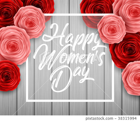 图库插图: international happy women"s day. square frame luxu