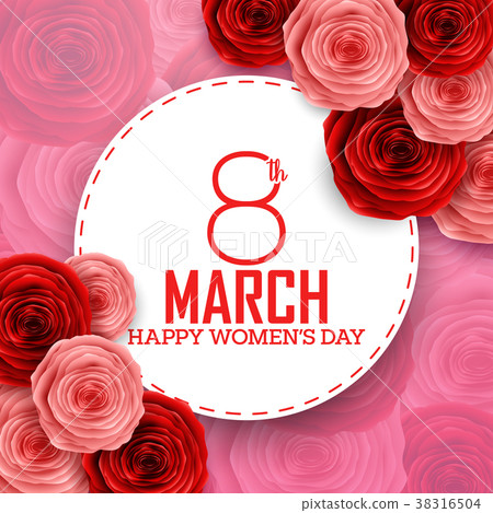 图库插图: happy international women"s day greeting card with