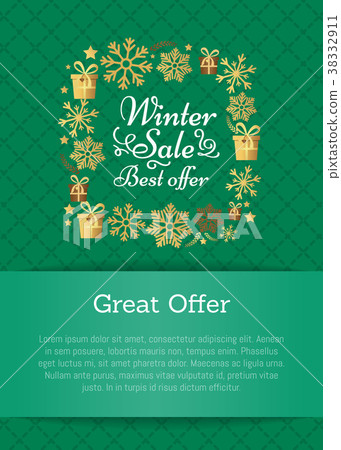 图库插图: winter sale best offer on vector illustration
