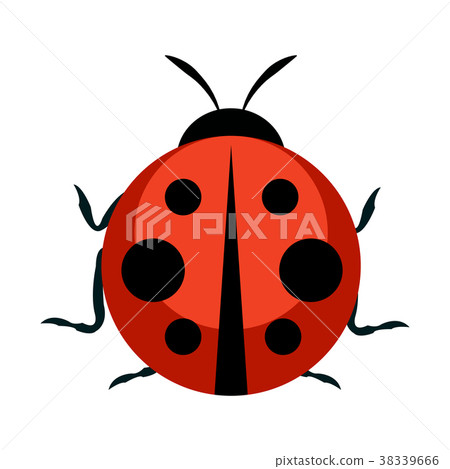 插图素材: cute ladybug icon. vector illustration