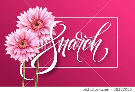 插图素材: happy womens day on march 8. design of modern hand