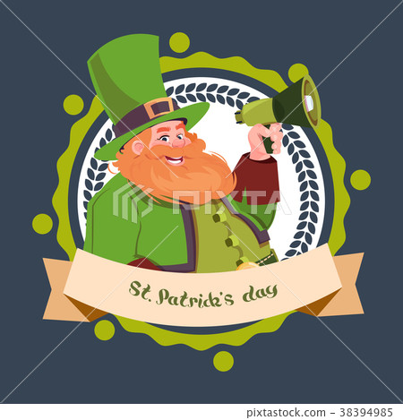 patricks day emblem label with