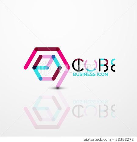 插图素材: cube idea concept logo, line