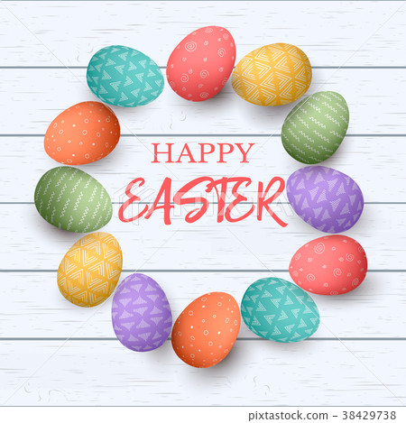 插图素材: easter colorful eggs