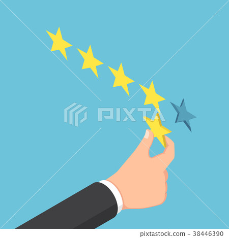 图库插图: isometric businessman hand giving five star rating