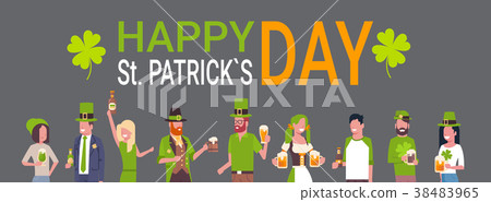 插图素材: happy saint patricks day poster horizontal with 查看