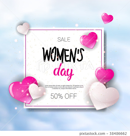 图库插图: womens day sale holiday shopping promotion banner