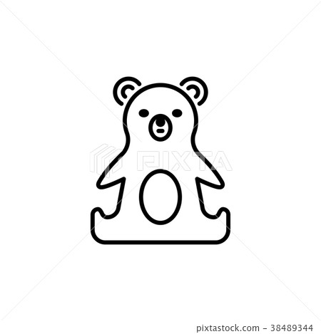 插图素材: thin line baby icon. toy, plaything bear.