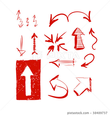 Hand Drawn Highlighter Elements Vector Arrows Stock Illustration