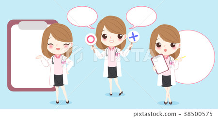 图库插图 cartoon woman doctor