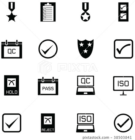 插图素材: quality control icon set