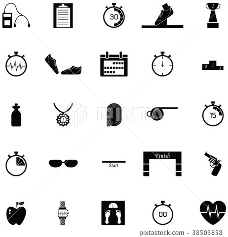 插图素材: running icon set