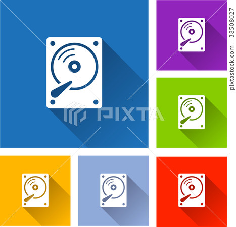 插图素材: hdd icons with long shadow
