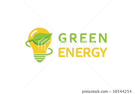 插图素材: creative green bulb lamp energy logo design