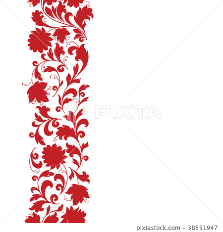 插图素材: floral seamless pattern. flower border ornament.