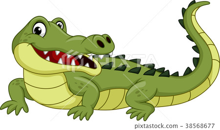 图库插图: cartoon crocodile isolated on white background