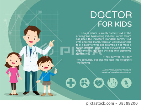 插图素材: doctor and kids background poster