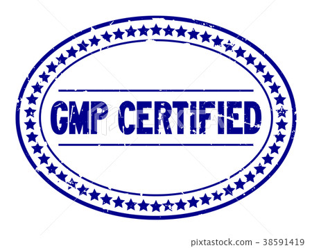 插图素材: grunge blue gmp certified oval rubber seal stamp