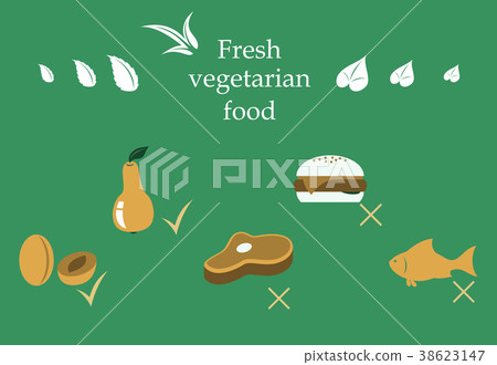 插图素材: vegetarian menu for cafe and restaurants.