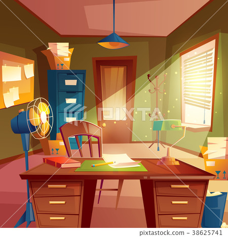 插图素材: vector illustration of working space, study room