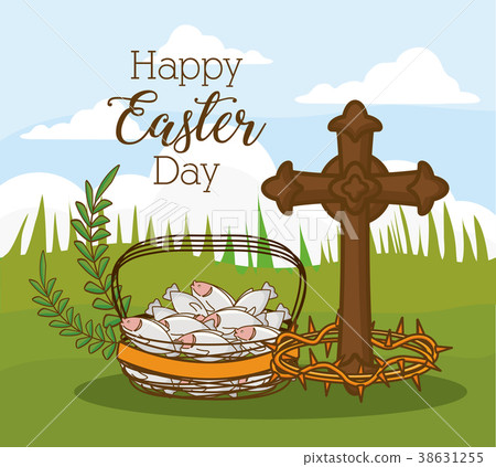 插图素材: happy easter day design