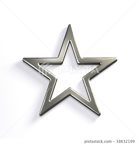 图库插图: silver star icon. 3d render illustration