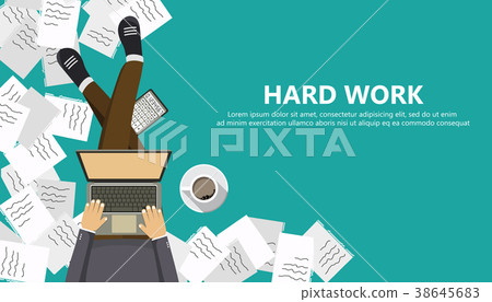 插图素材: hard work business concept