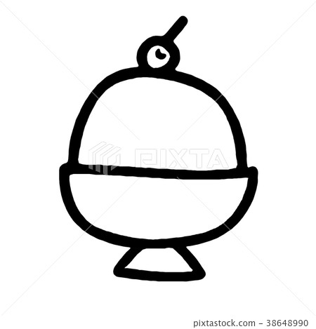 图库插图: hand drawn ice cream cup. cartoon vector