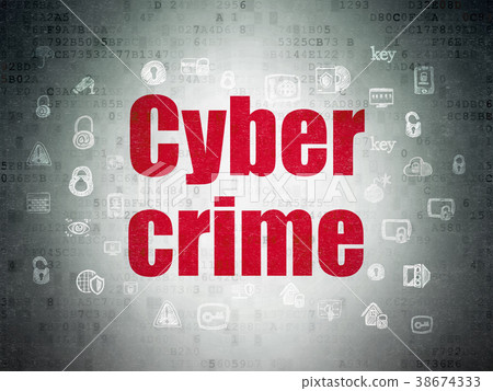 图库插图: safety concept: cyber crime on digital data paper