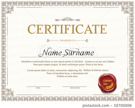 图库插图: certificate template design