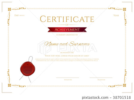 插图素材: certificate template, diploma design with border