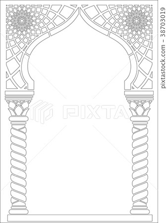 插图素材: contouring coloring of arabic style arch 查看全部